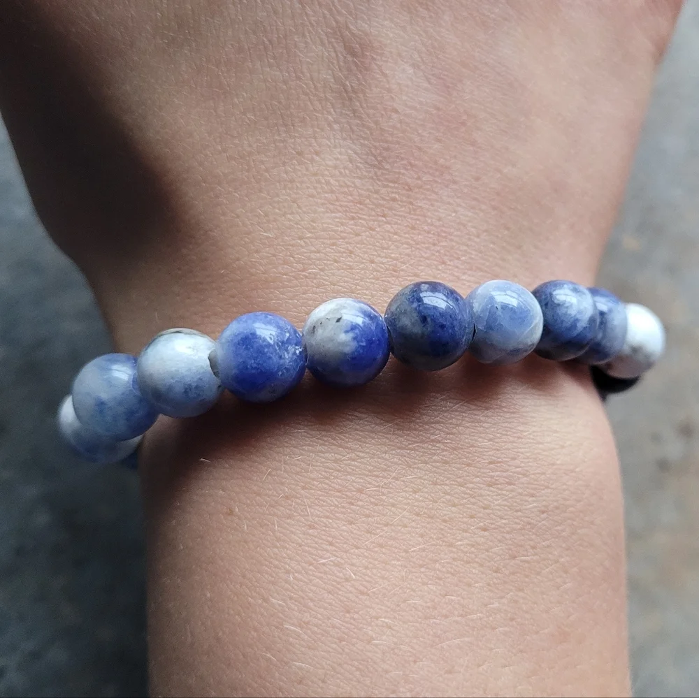 Spot Jasper Sodalite Gemstone Bead Handmade Bracelet